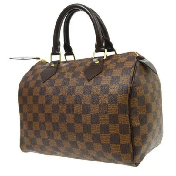 AUTHENTIC LOUIS VUITTON SPEEDY 25 HAND BAG PURSE DAMIER EBENE AA3079 - Picture 3 of 11